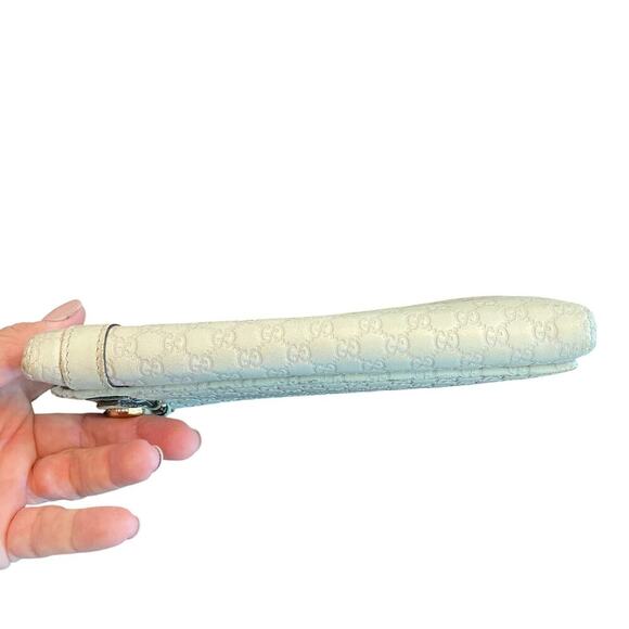 GUCCI Continental Microguccissim Leather Wallet In Beige Gold Hardware - Picture 12 of 16